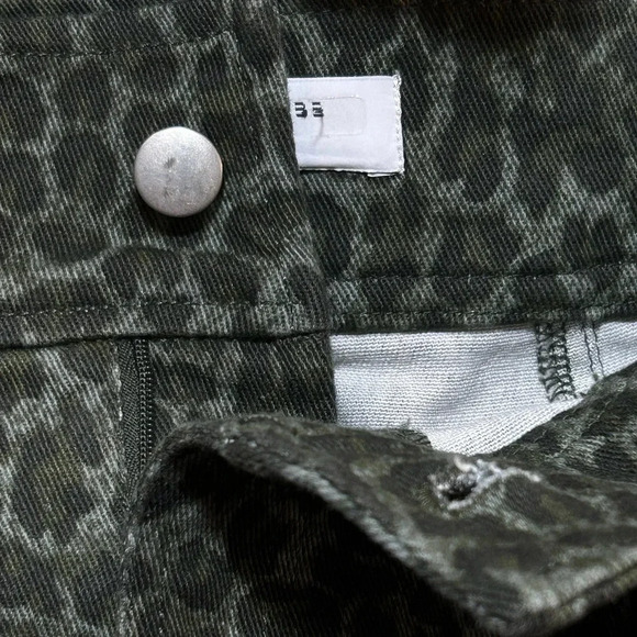 MARISSA WEBB GREEN LEOPARD PRINT BELTED DENIM SKIRT - Picture 10 of 11